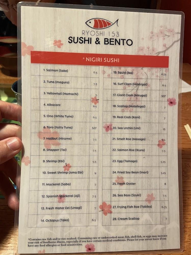 Ryoshi 153 sushi & bento Menu image 4